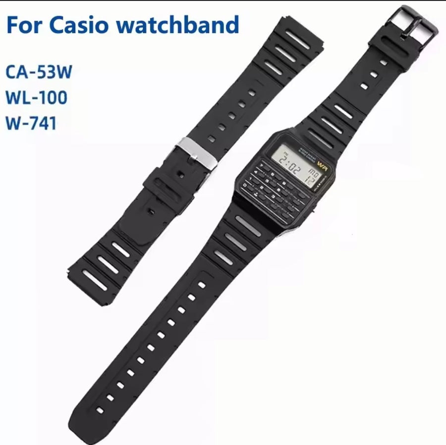 Watch Band for Casio CA-53W/CA-61W/FT-100W/W-520U, 18-20mm — photo 1