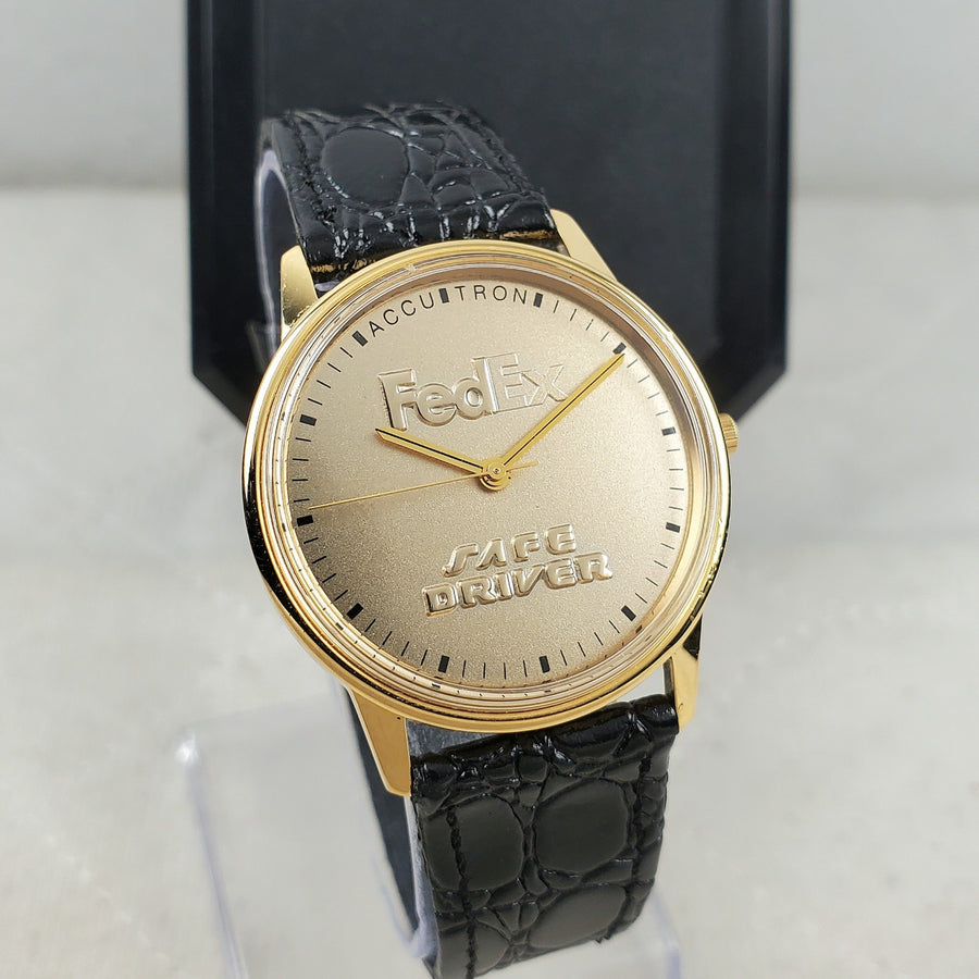 Bulova Accutron Fedex Safe Driver Gold/black Men's Watch — Pre-Owned, photo 1