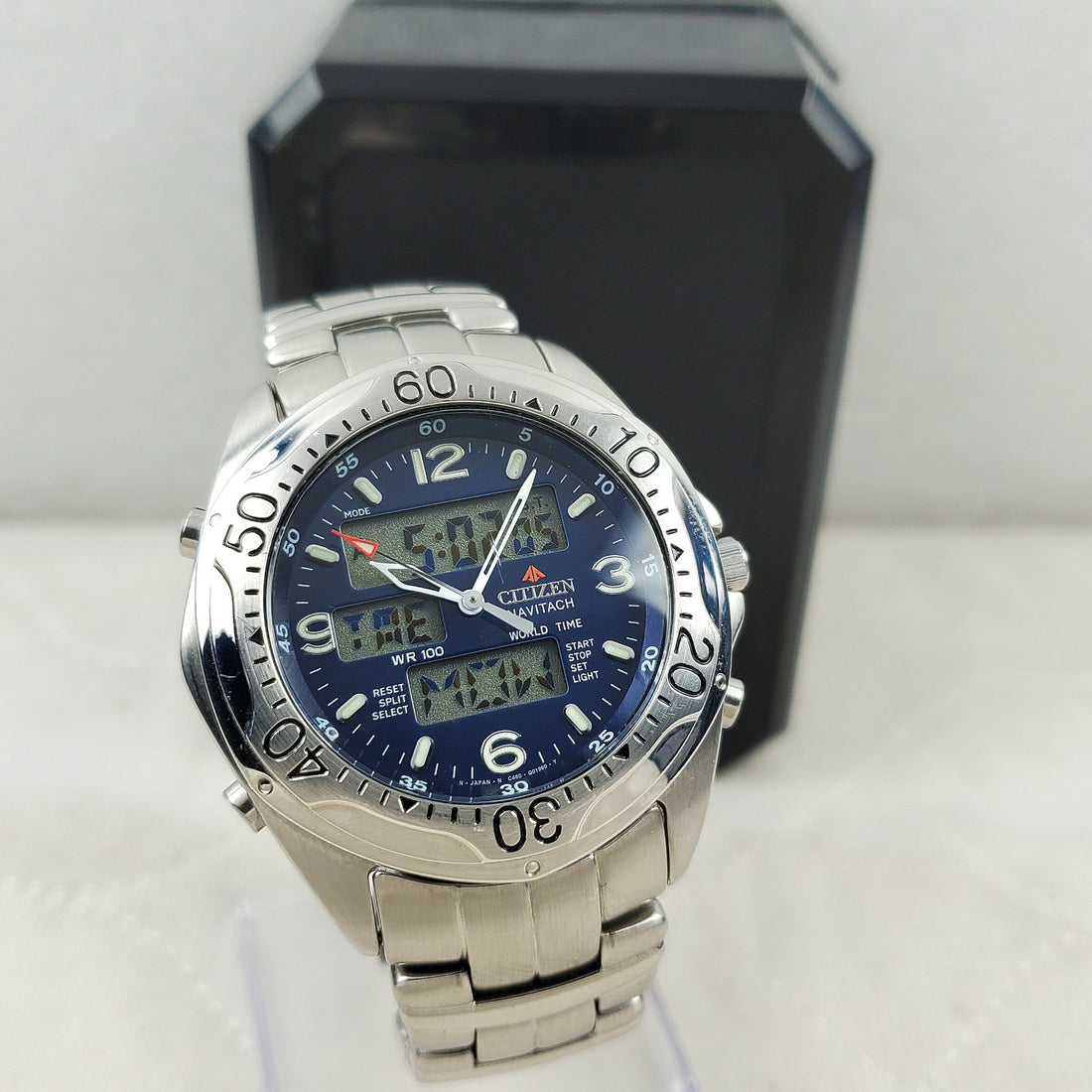 Citizen Promaster Navitach Chronograph C450-Q01563 Ana-digi Men's Watch — Pre-Owned