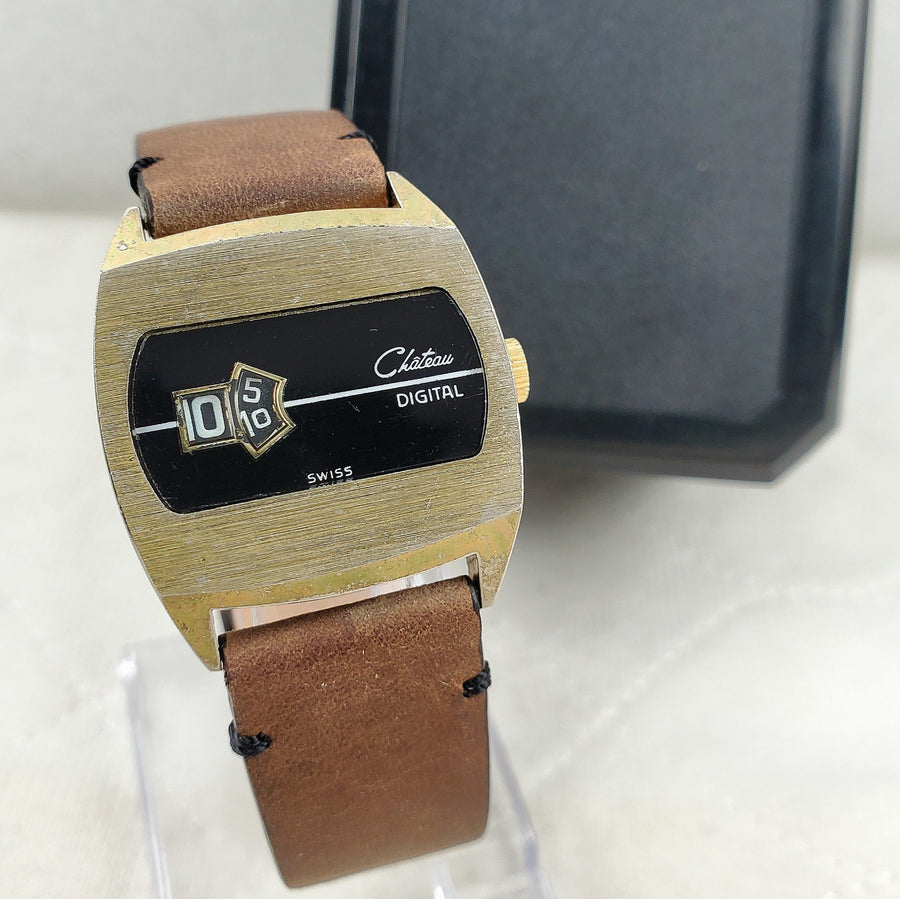 Chateau Digital Jump Hour Mechanical Handwind Swiss Men's Watch — Pre-Owned, photo 1