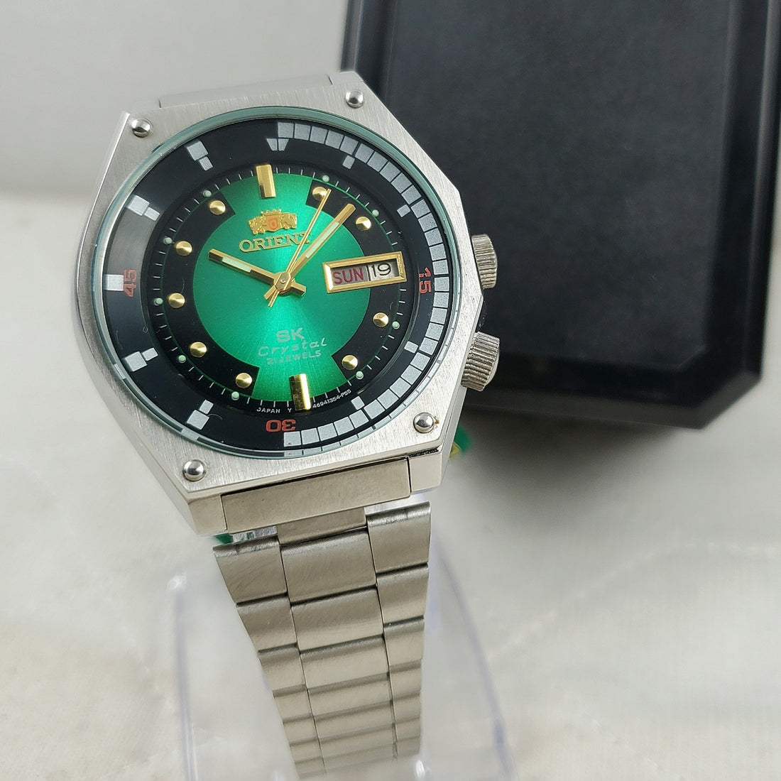 Genuine Vintage Orient SK SEA King Automatic 21 Jewels Green Japan Men's Watch — Pre-Owned