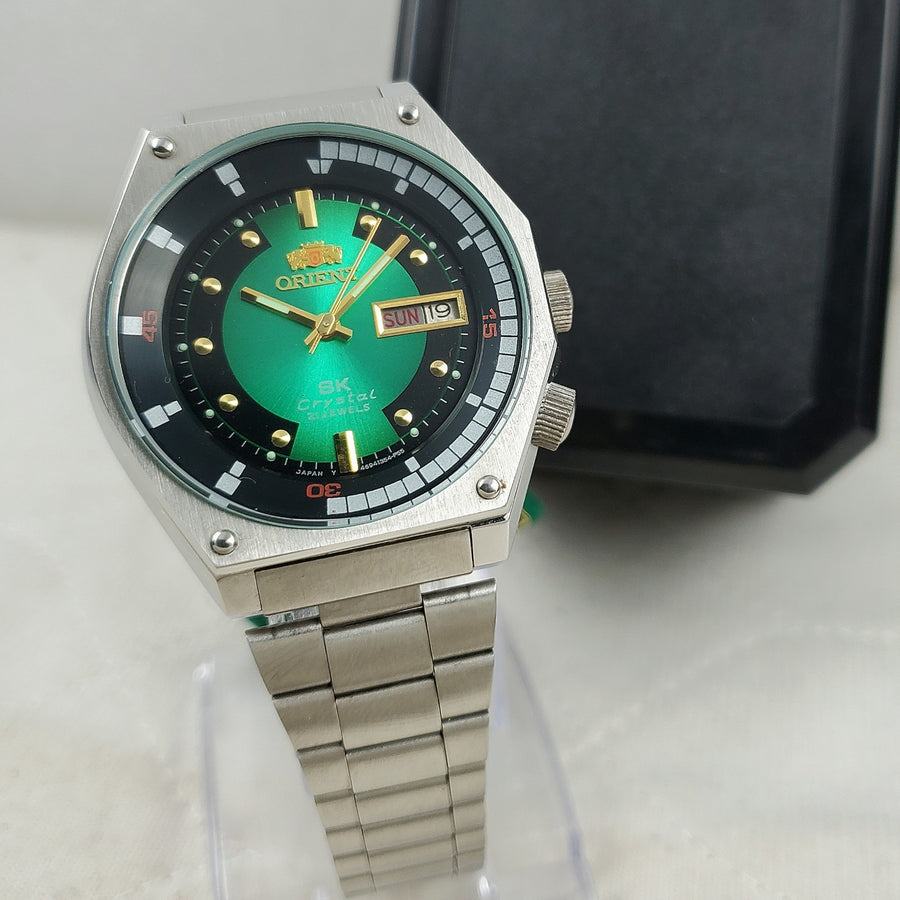 Genuine Vintage Orient SK SEA King Automatic 21 Jewels Green Japan Men's Watch — Pre-Owned