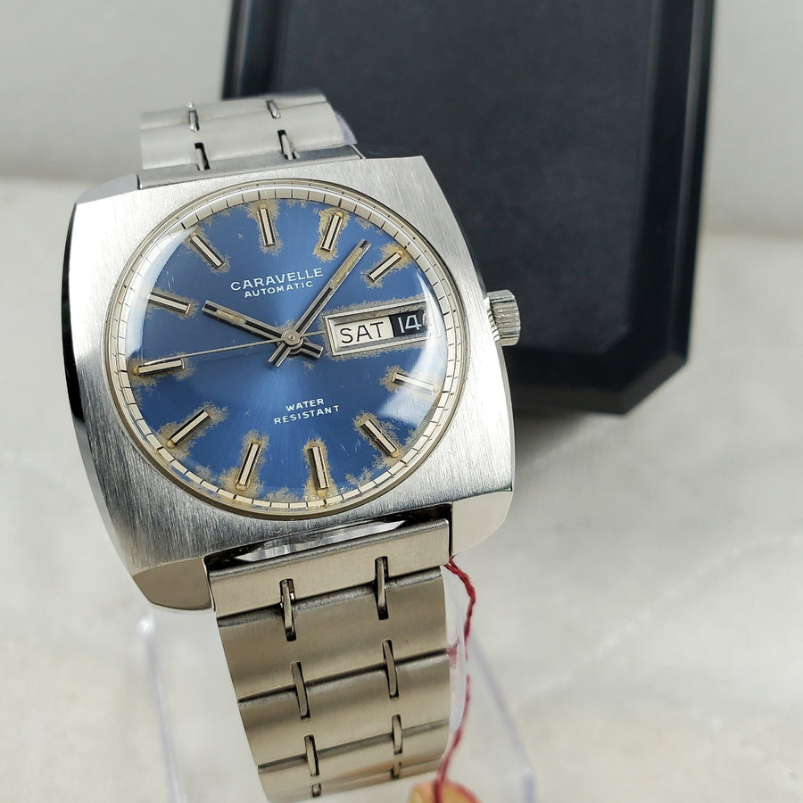 Caravelle by Bulova Automatic Square Blue Swiss Men's Watch — Pre-Owned, photo 1
