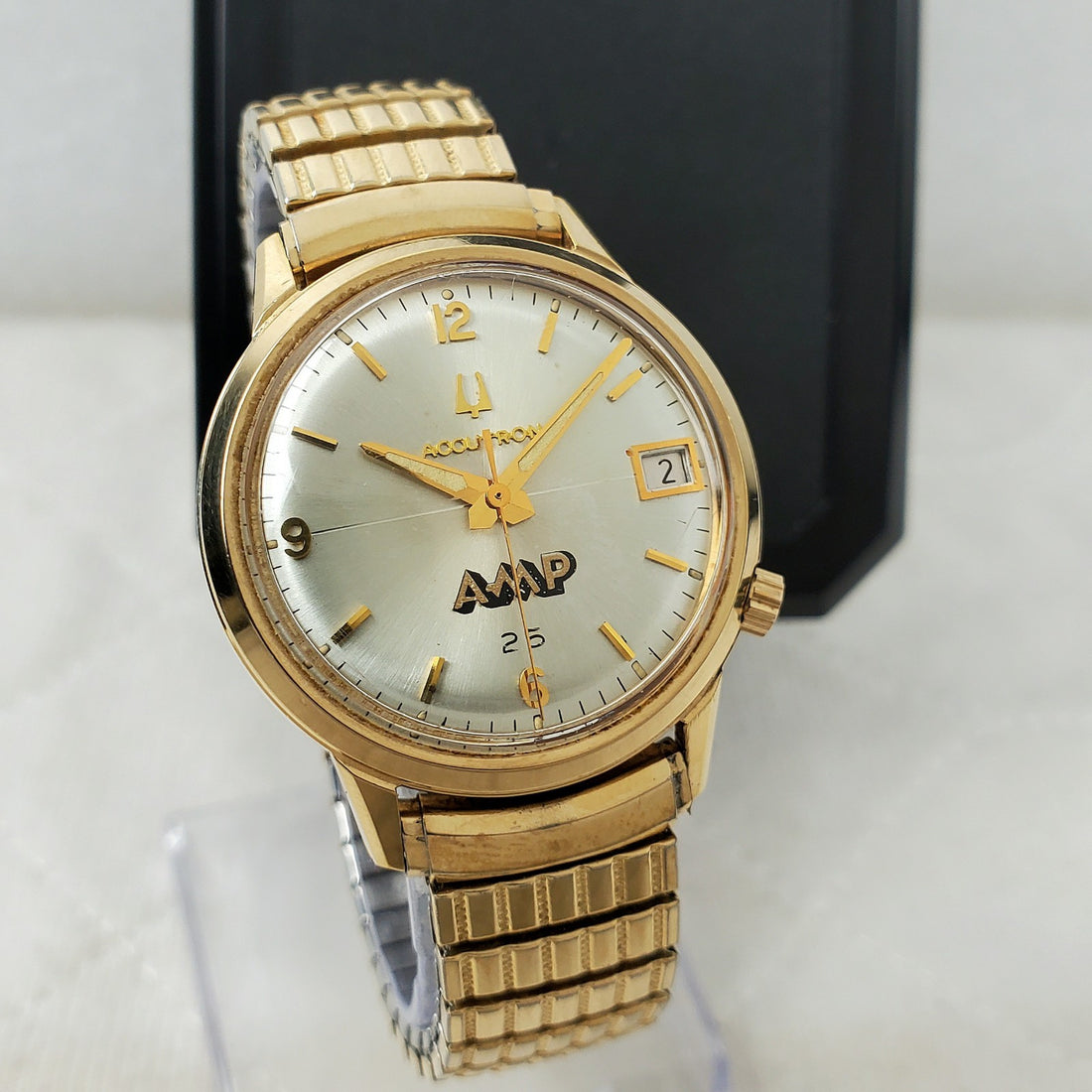 Bulova Accutron AMP Incorporated Tuning Fork Date Men's Watch — Pre-Owned, photo 1