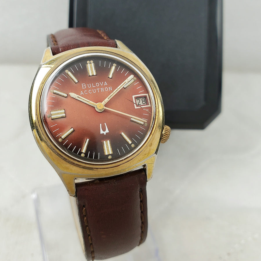 Bulova Accutron 21316 Tuning Fork Brown Classic Men's Watch — Pre-Owned