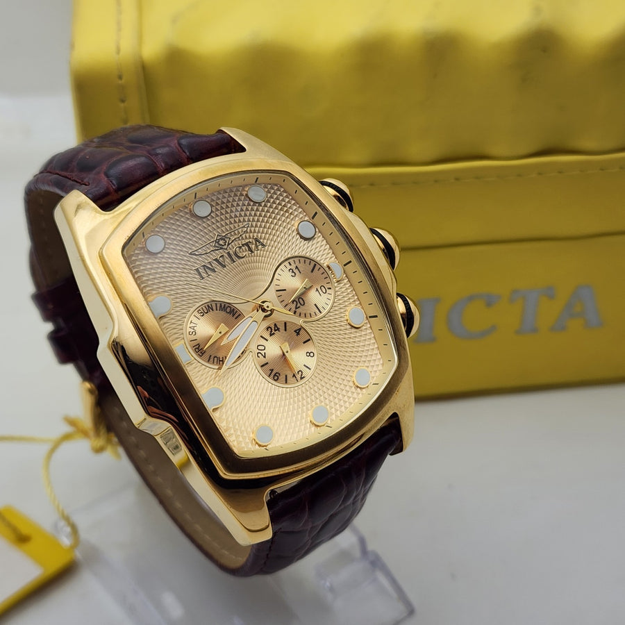 Invicta Lupah 1028 Special Edition Quartz Gold Face Men's Watch — Pre-Owned, photo 1