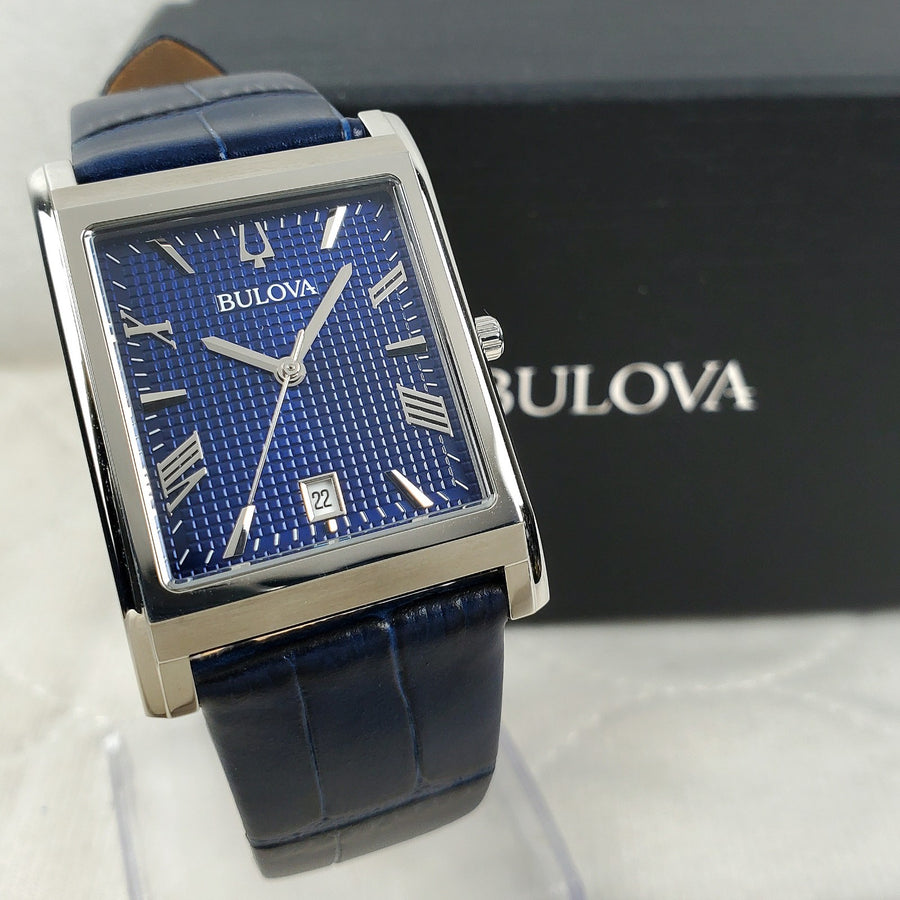 Bulova Sutton Tank 96B442 Blue Classic Japan Sapphire Men's Watch NEW — Pre-Owned, photo 1