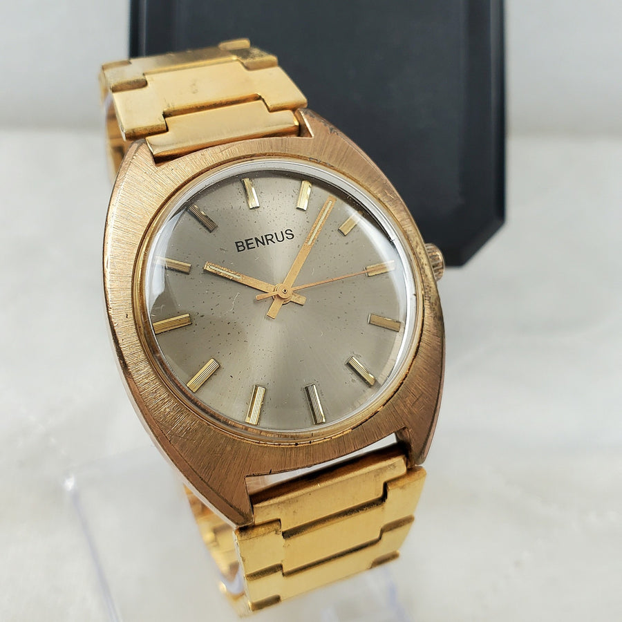 Benrus Basic Classic Mechanical Handwind Gold Tone Men's Watch — Pre-Owned, photo 1