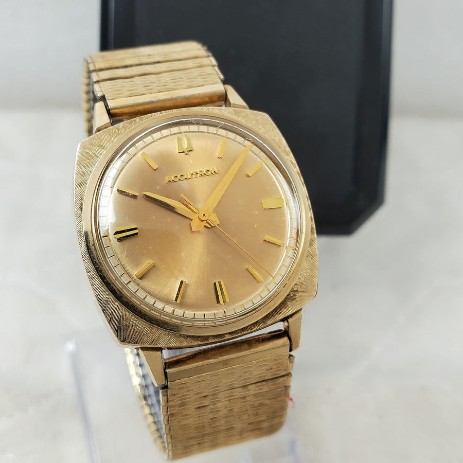 Bulova Accutron Tuning Fork Gold Cushion Classic Men's Watch — Pre-Owned, photo 1