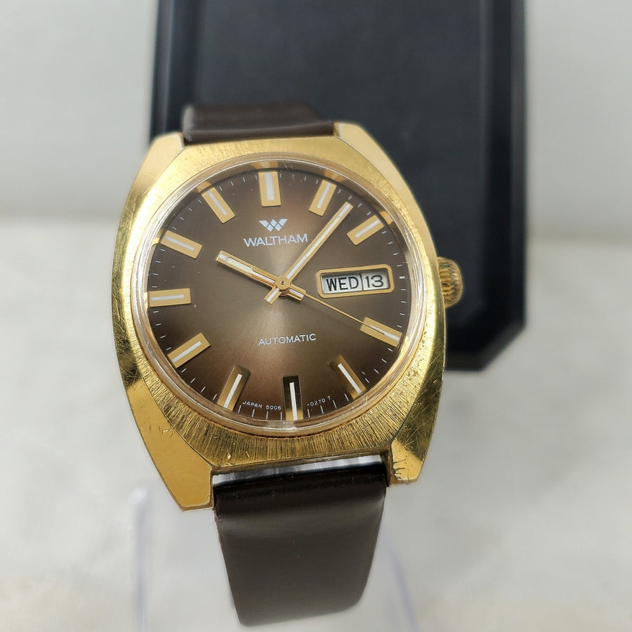 Waltham Automatic Brown/gold Day/date Japan Classic Men's Watch — Pre-Owned, photo 1