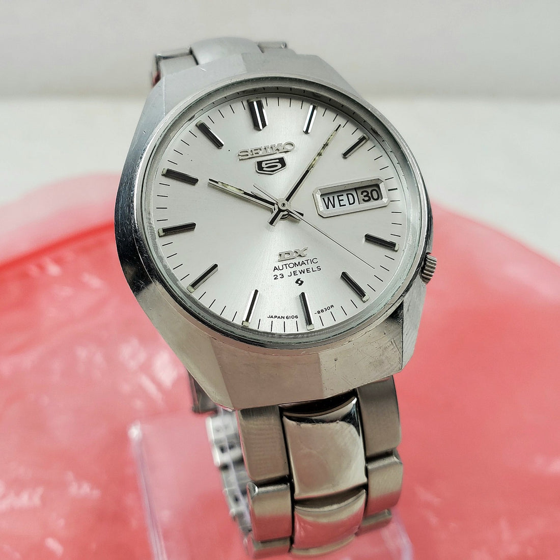 Seiko 5 DX Automatic 23 Jewels Japan Silver Day/date Men's Watch — Pre-Owned, photo 1