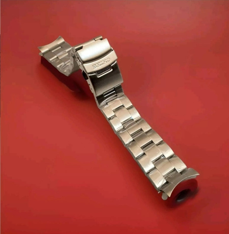 MILTAT Stainless Steel Watch Band for Seiko, 20mm, Silver, with Logo — photo 1