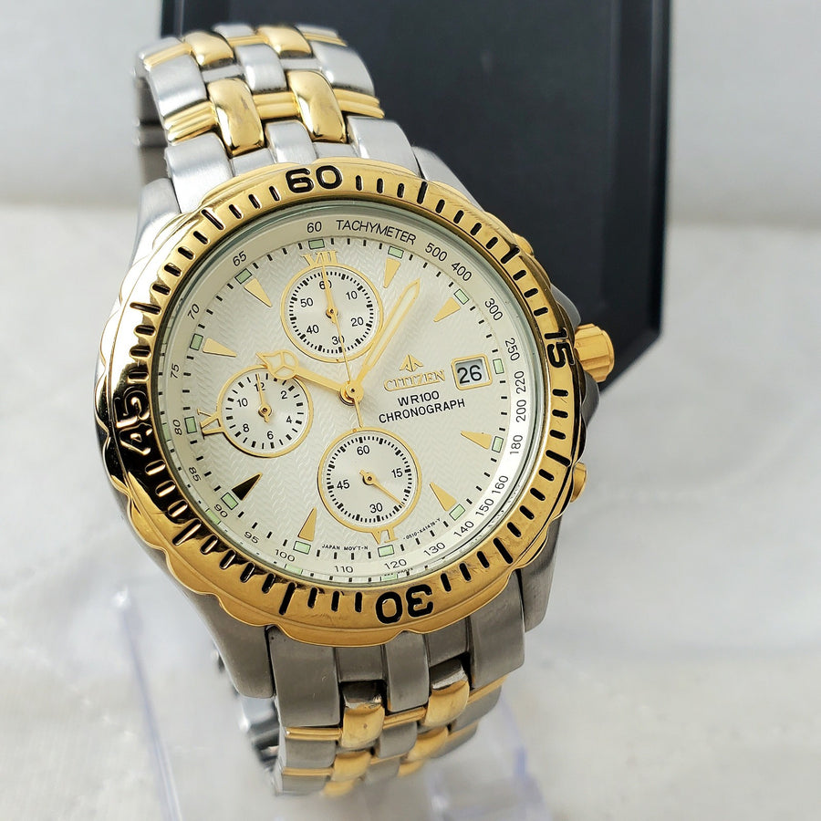 Citizen Promaster 0510-K13033 Two-tone Chronograph WR 100M Men's Watch — Pre-Owned, photo 1