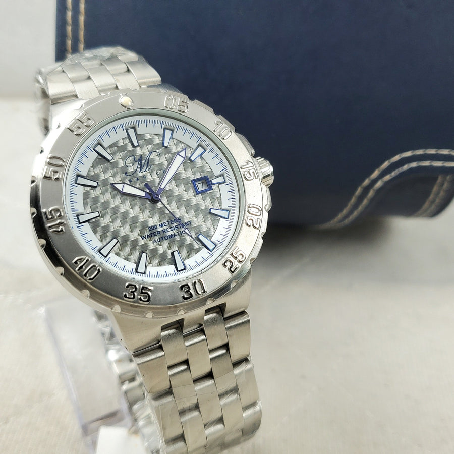 Elegant Magico Japan Automatic Diver Gray Face WR 200M Men's Watch — Pre-Owned