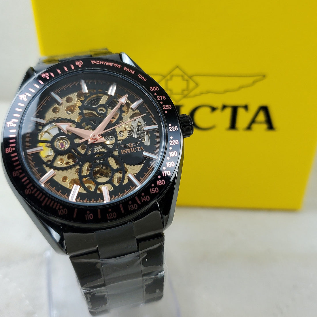 Invicta Objet D ART Automatic 43MM 49503 Elegant Skeleton Black Men's Watch NIB — Pre-Owned, photo 1