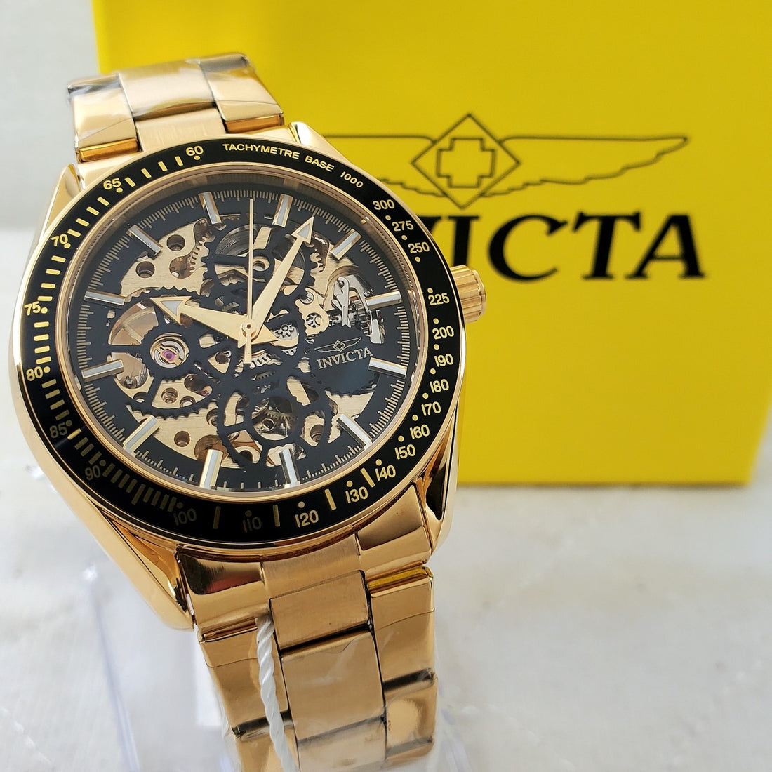 Invicta Objet D ART Automatic 43MM 49502 Elegant Skeleton Gold Men's Watch NIB — Pre-Owned, photo 1