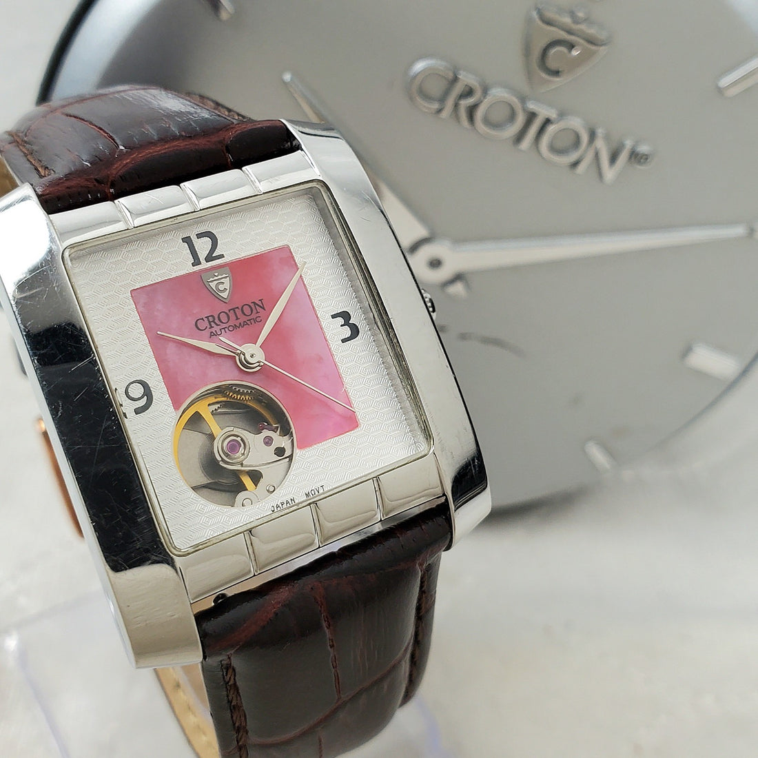 Croton Automatic 21 Jewels Japan Mov't Open Heart Mother of Pearl Men's Watch — Pre-Owned, photo 1