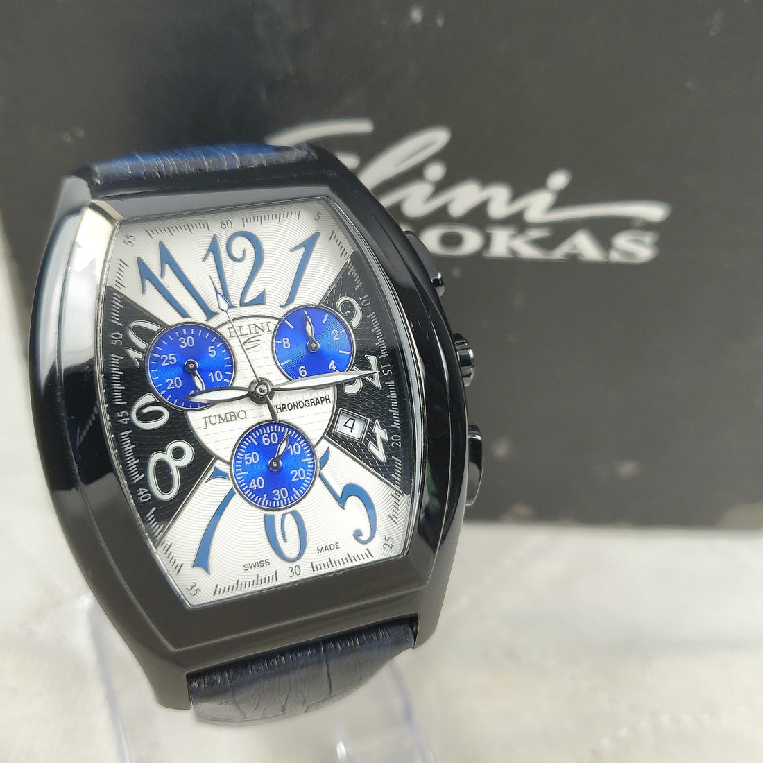 Elini Jumbo Barokas Chronograph Quartz Swiss Made 45MM Blue Men's Watch — Pre-Owned, photo 1
