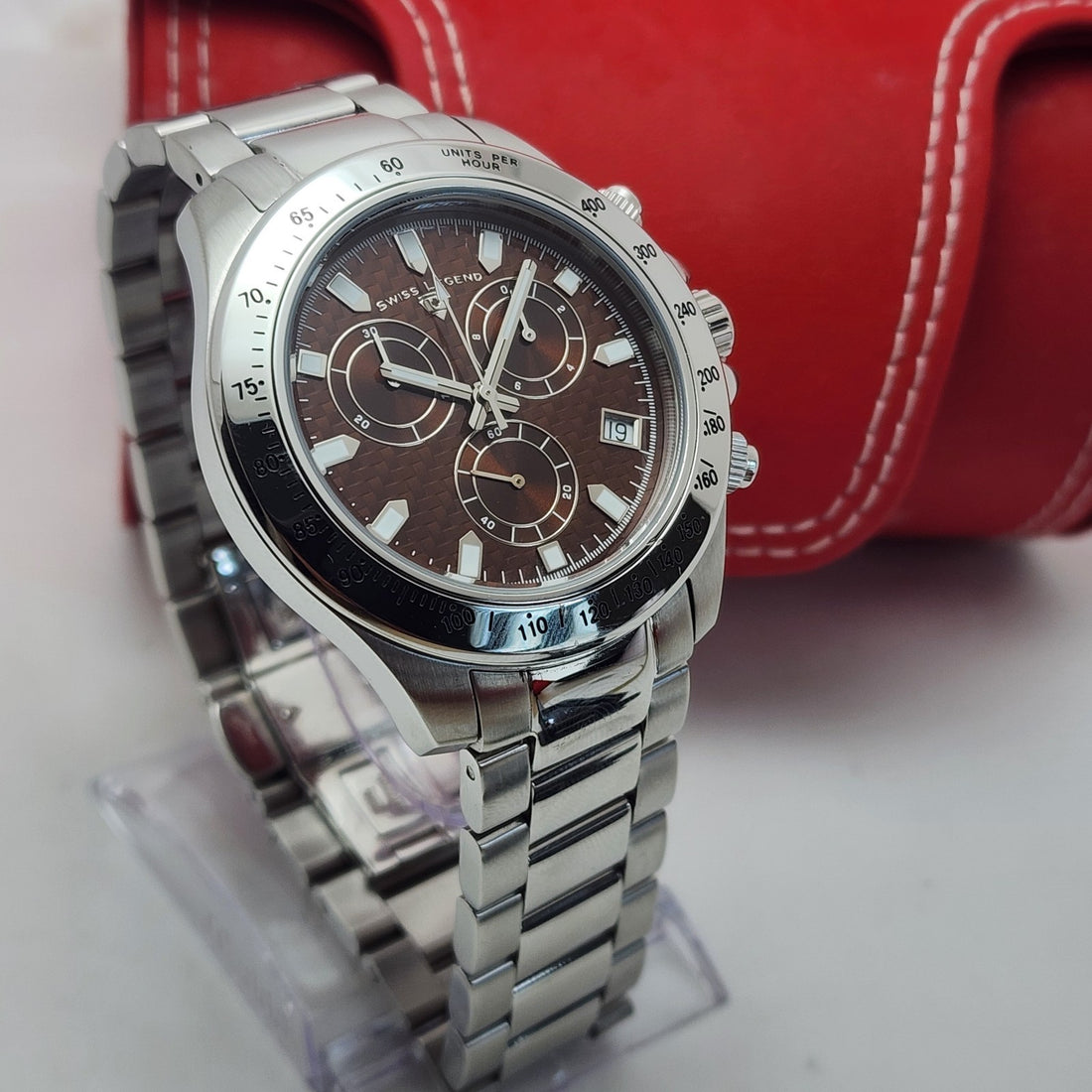 Swiss Legend Ecograph Swiss Mov't Chronograph Brown Men's Watch — Pre-Owned, photo 1