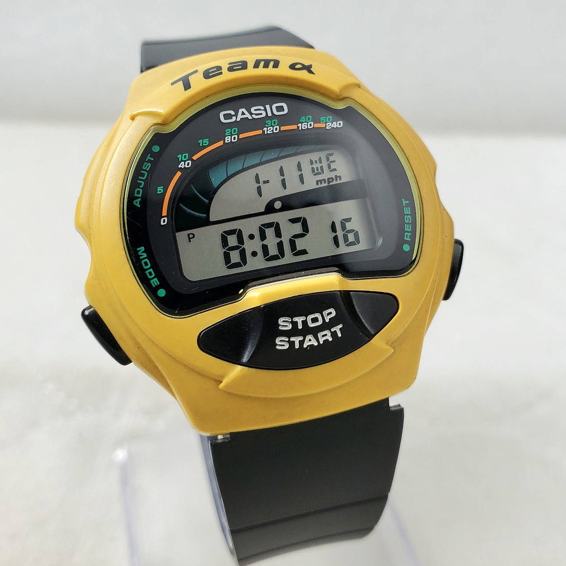 Casio Team Bike Timer TM-14 Yellow Alarm Chrono Men's Watch — Pre-Owned, photo 1