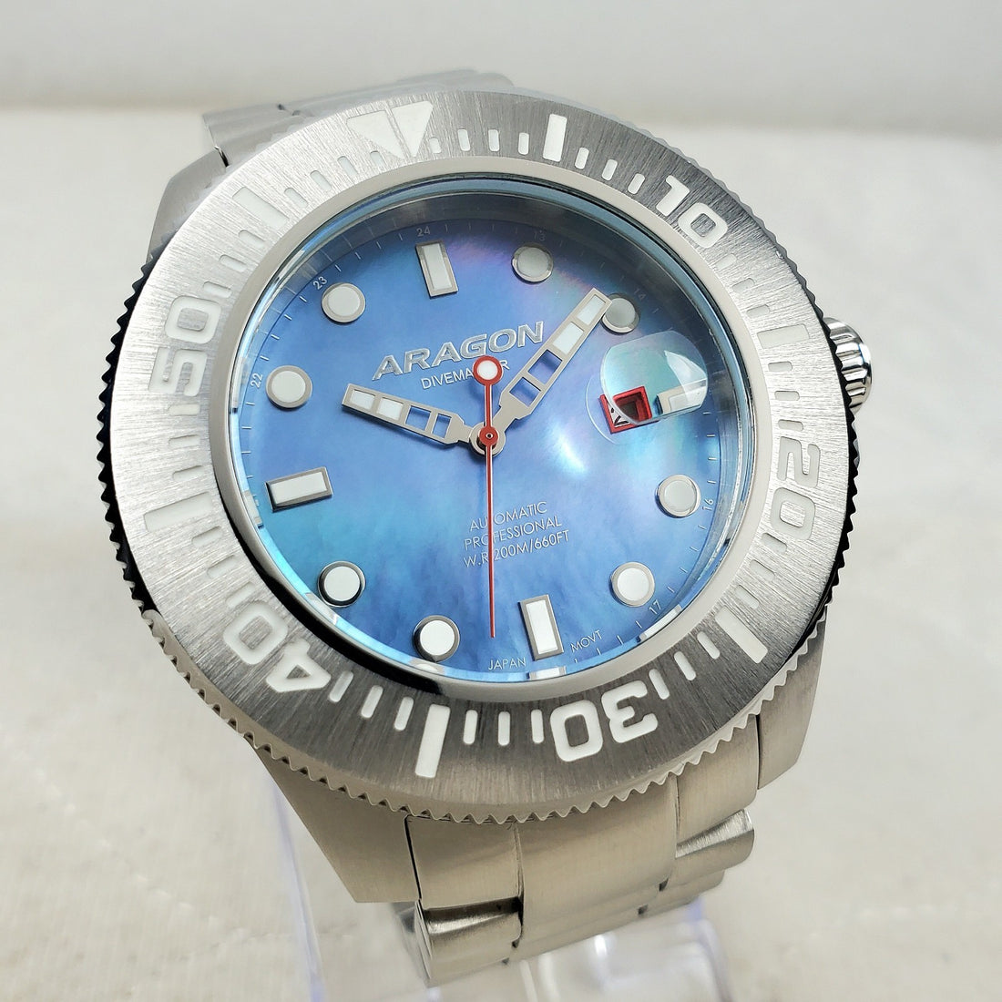 Aragon Divemaster II A334 Automatic Professional Mother of Pearl Men's Watch — Pre-Owned