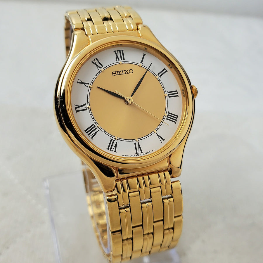 Seiko Quartz V701-1Y70 Roman Sector Japan Men's Watch — Pre-Owned, photo 1