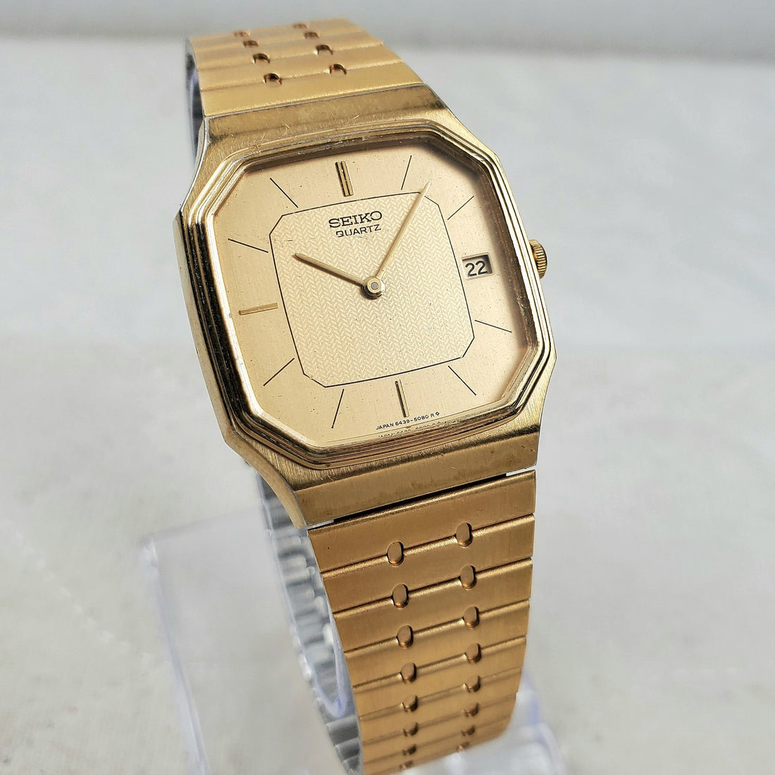 Seiko Quartz Octagon Gold Tone Date 29MM Men's Watch — Pre-Owned, photo 1