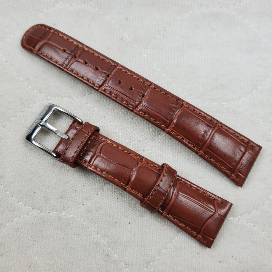 Leather Pin Buckle for Seiko/Grand Seiko, 20mm, Brown — photo 1