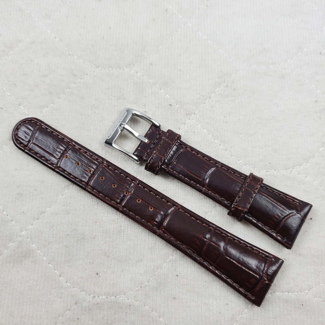 Leather Pin Buckle for Seiko/Grand Seiko, 20mm, Brown — photo 1