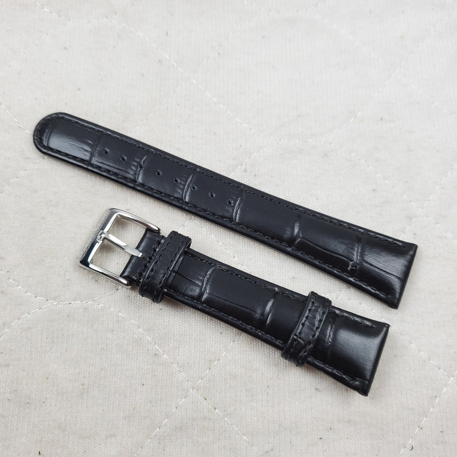 Leather Pin Buckle for Seiko/Grand Seiko, 20mm, Black — photo 1