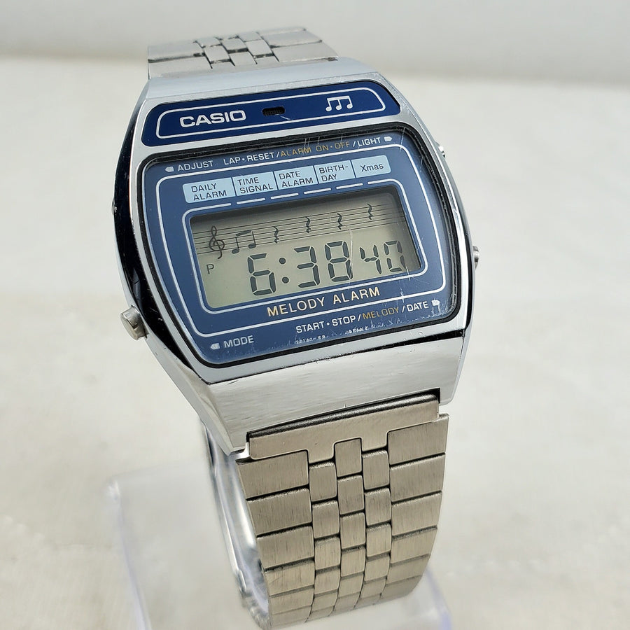 Casio M-1230 Digital LCD Musical Melody Alarm Japan Men's Watch — Pre-Owned