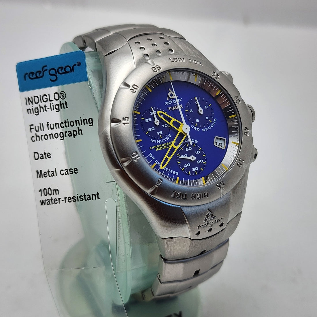 Timex Reef Gear T54642 Chronograph Indiglo Data WR 100M Men's Watch — Pre-Owned