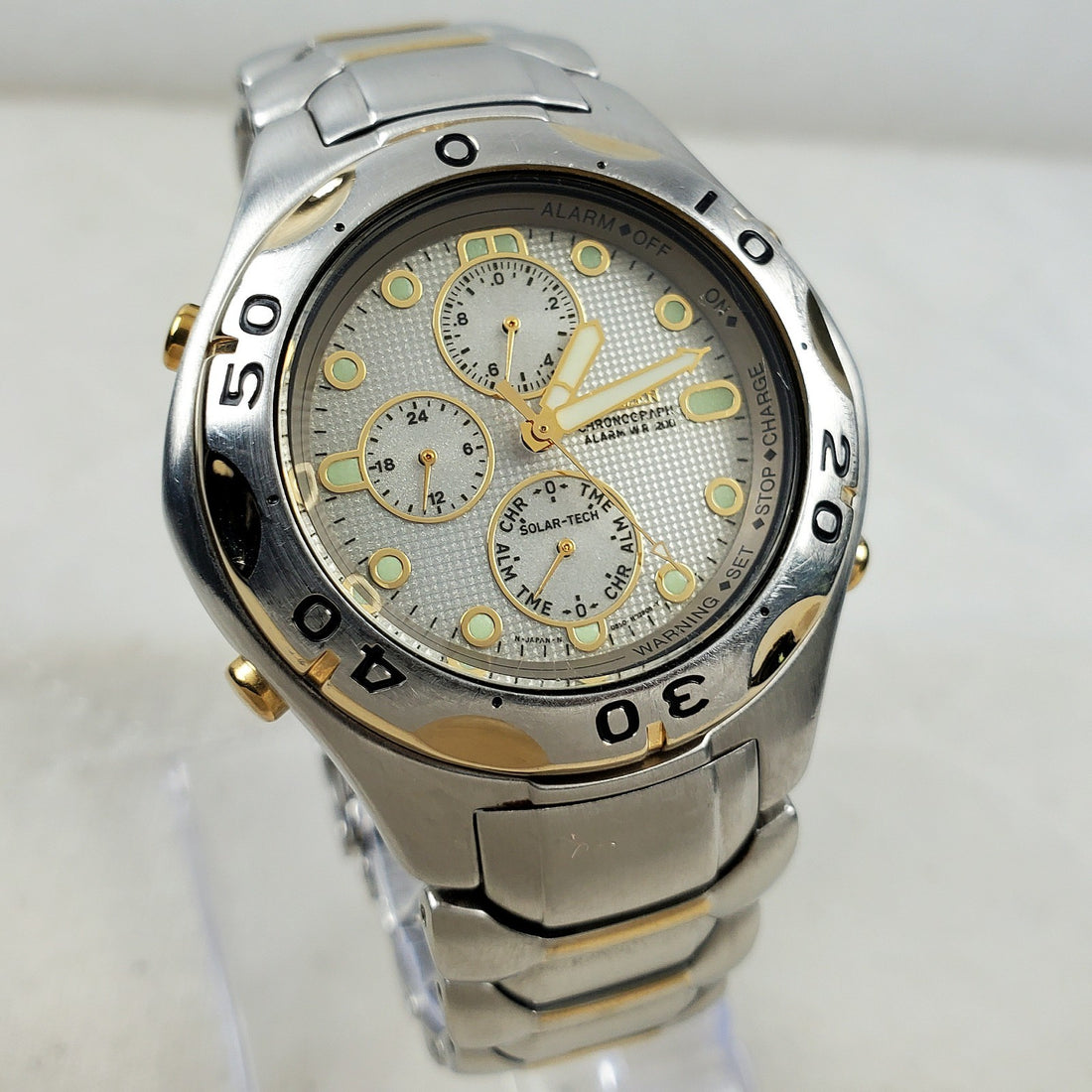 Citizen Solar-tech 0850-H19357 Alarm Chronograph Two-tone Japan Men's Watch — Pre-Owned, photo 1