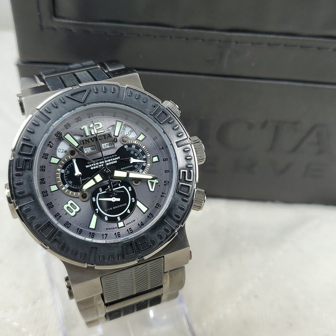 Invicta Reserve 6783 Chronograph Swiss Made Diver Black 200M Men's Watch — Pre-Owned, photo 1