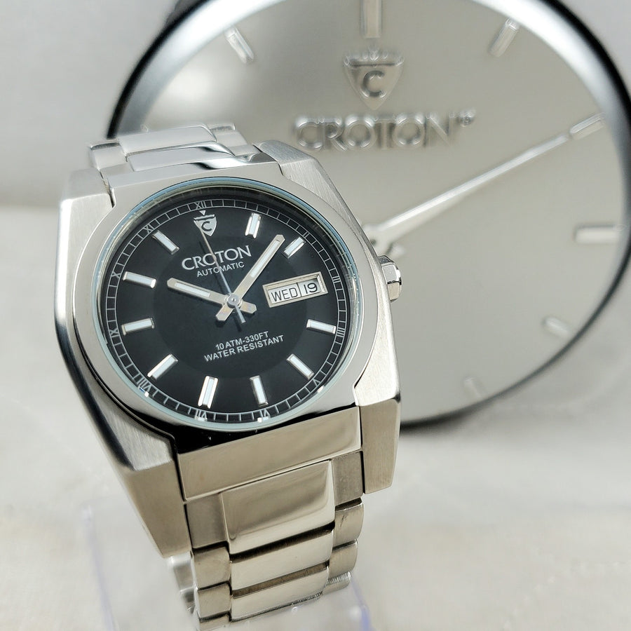 Croton Japan Automatic Black Elegant Classic Men's Watch — Pre-Owned