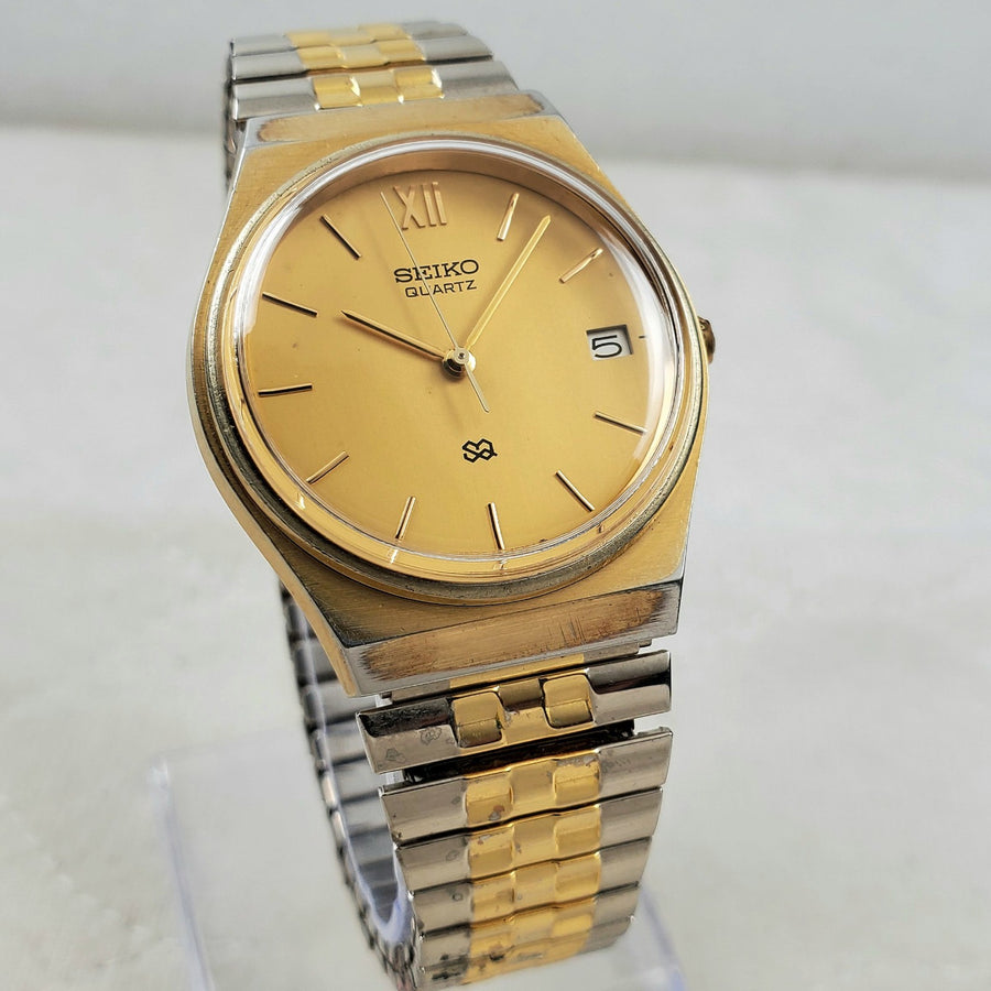 Seiko SQ Quartz 8122-7029 Gold Tone Date Japan Men's Watch — Pre-Owned, photo 1
