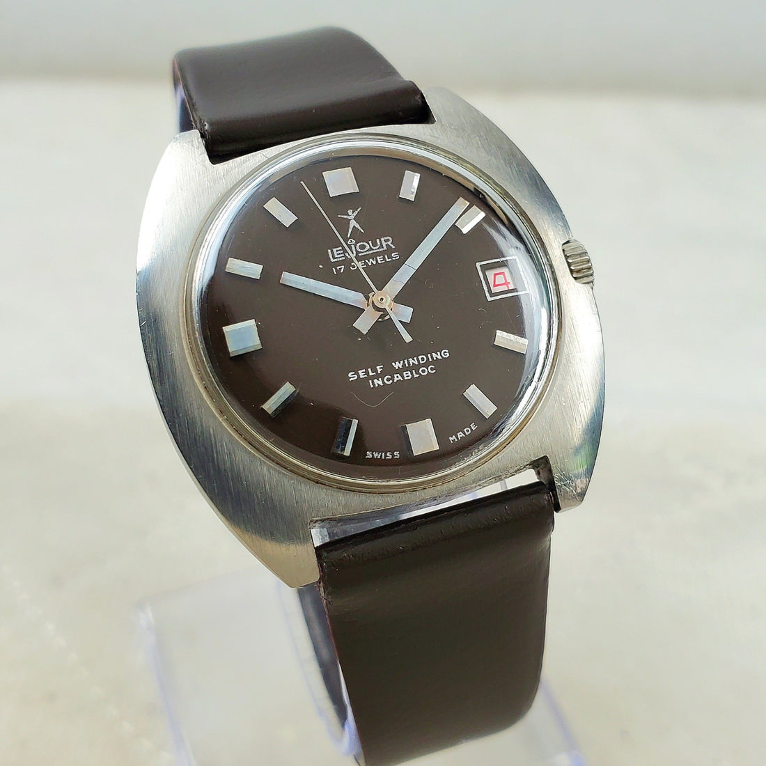 Lejour Incabloc 17 Jewels Automatic Self Winding Swiss Men's Watch — Pre-Owned, photo 1