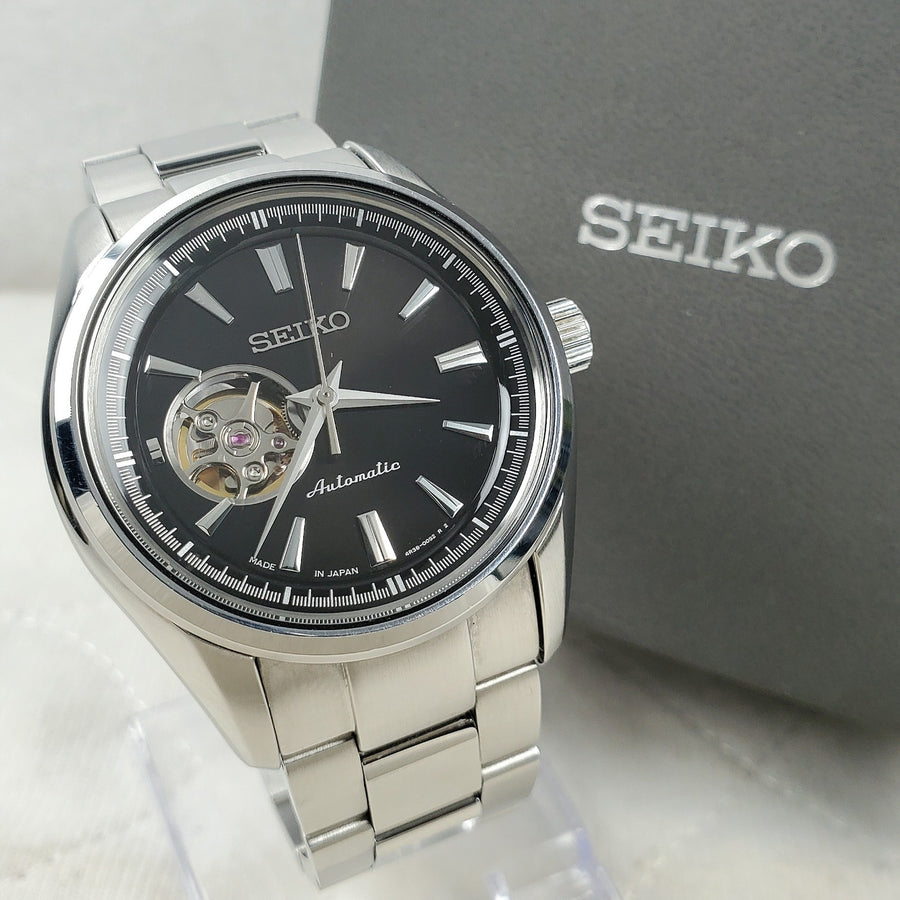 Seiko Presage 4R38-00S0 Automatic Open Heart Black Japan 41MM Men's Watch — Pre-Owned