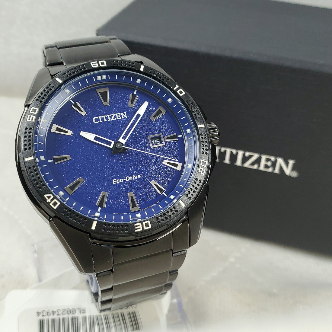 Citizen Eco-drive AW1585-55L Japan Mov't Calendar Blue Men's Watch NIB — Pre-Owned, photo 1