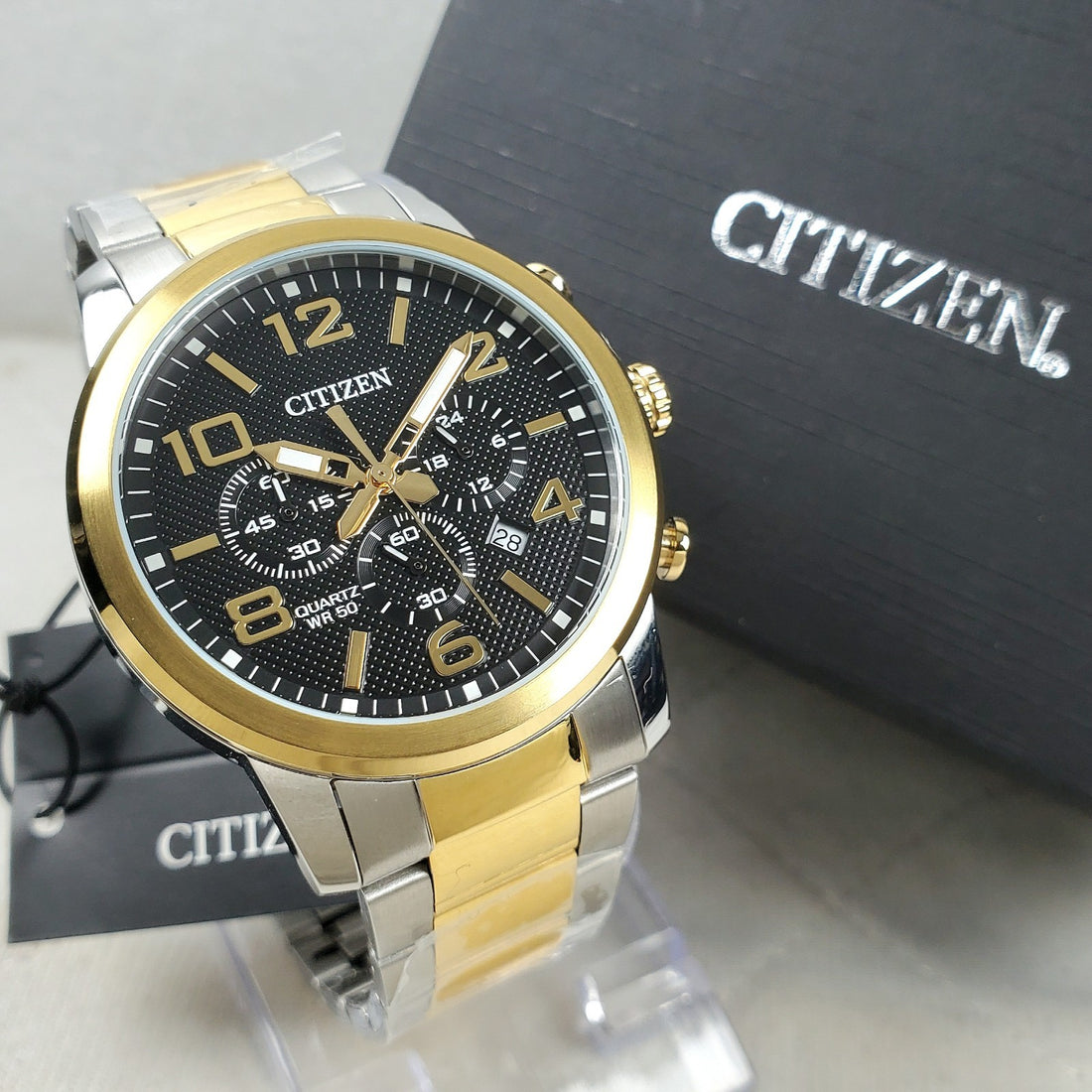 Citizen AN8054-50E Chronograph Black/ Two-tone Classic 42MM Men's Watch NIB — Pre-Owned, photo 1