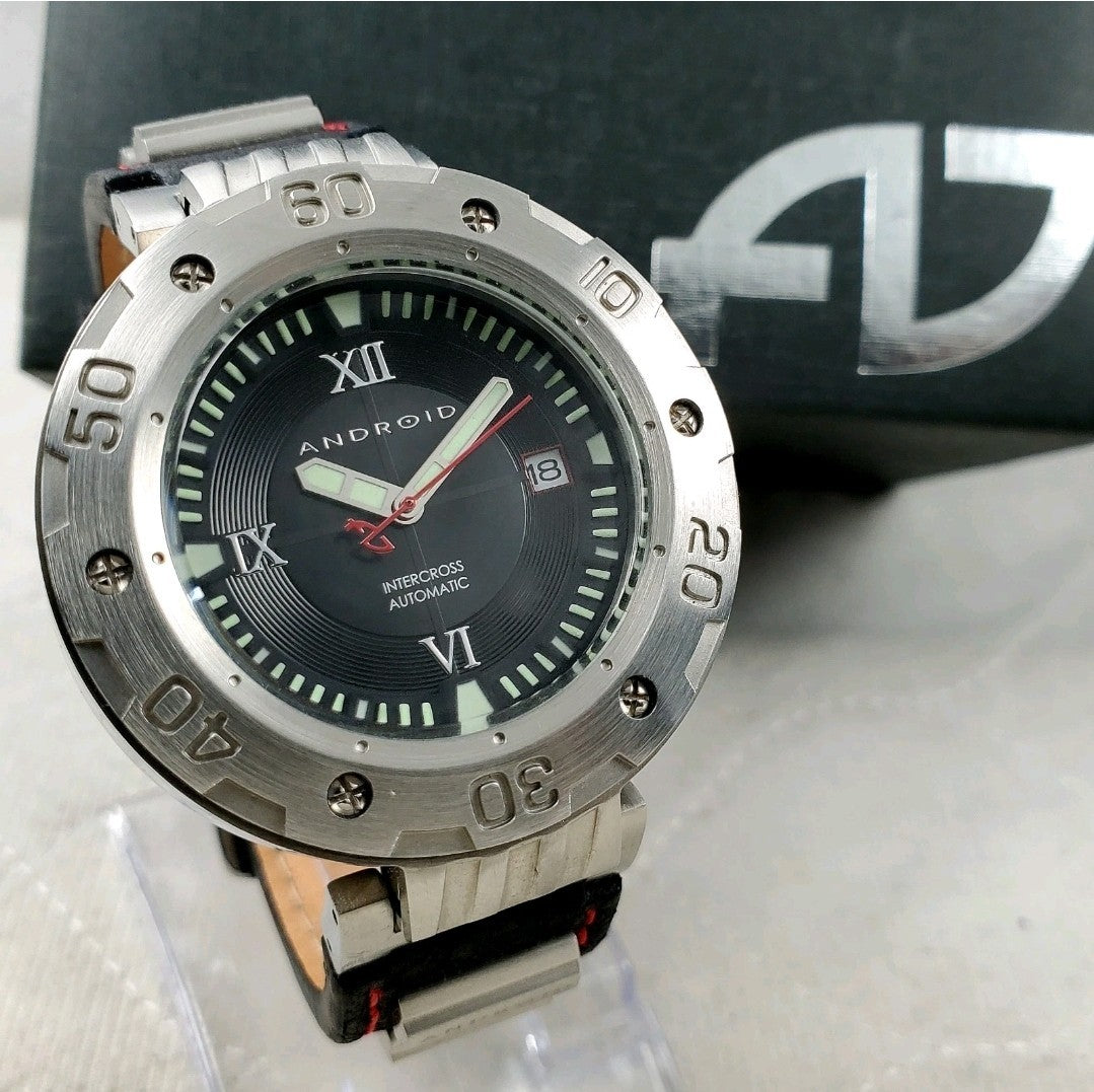 Android Intercross 10 Year Anniversary AD691 Automatic Black Men's Watch — Pre-Owned