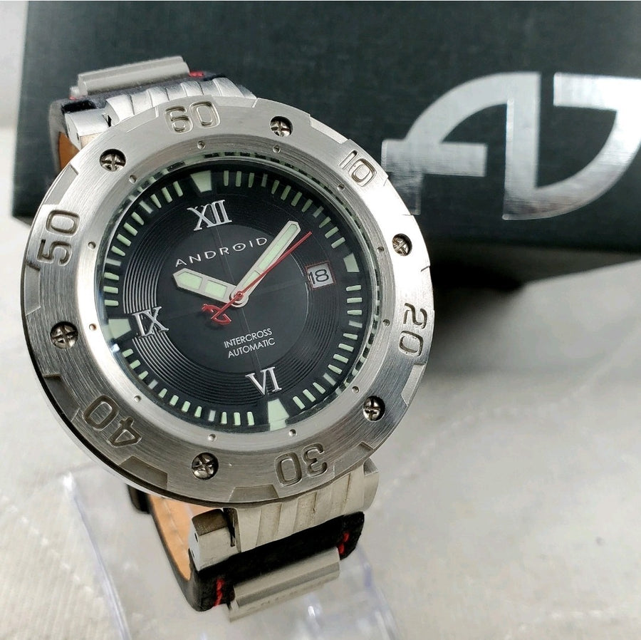 Android Intercross 10 Year Anniversary AD691 Automatic Black Men's Watch — Pre-Owned