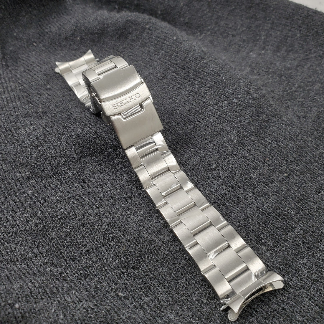 MILTAT Stainless Steel Watch Band for Seiko, 20mm, Silver, with Logo — photo 1