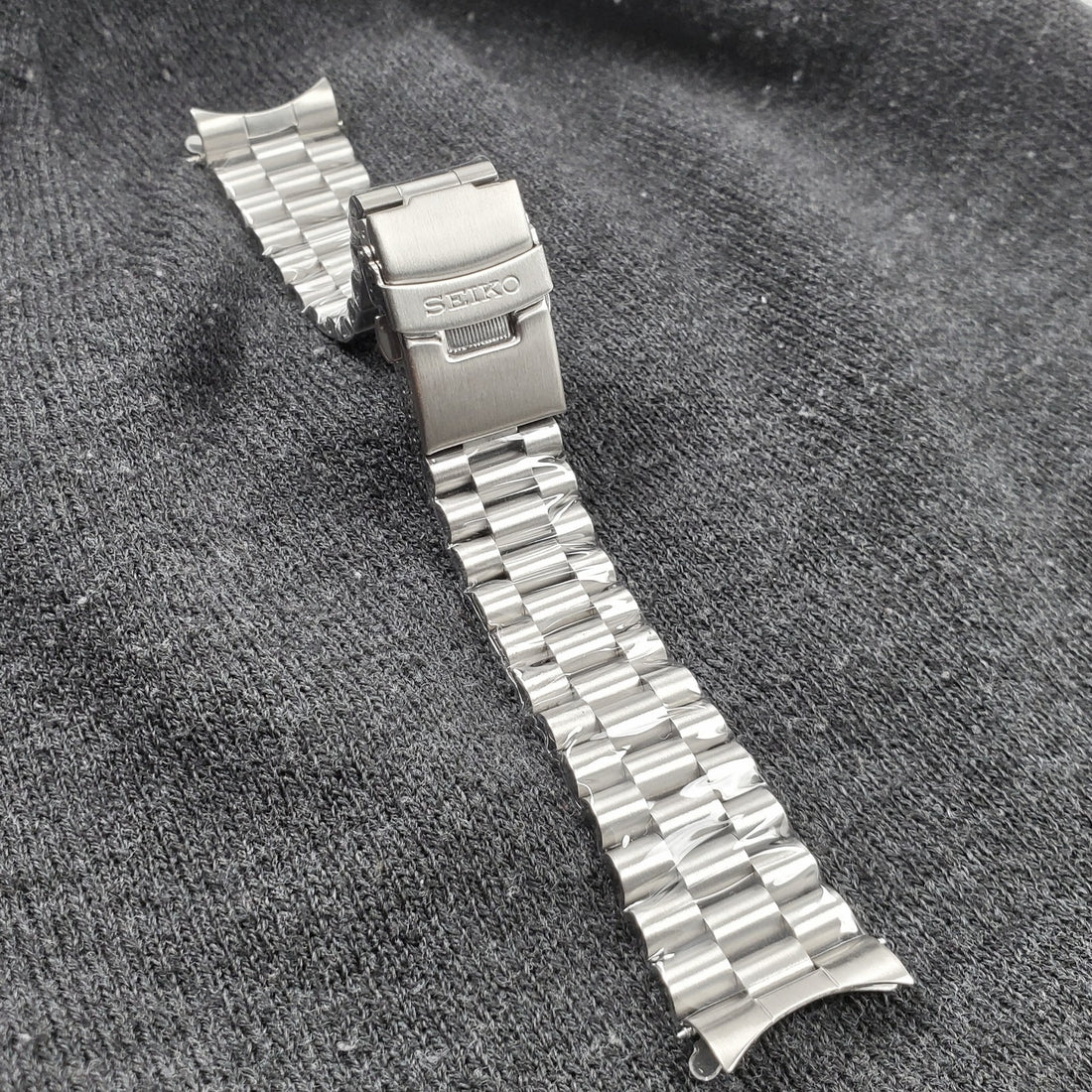 Stainless Steel President-Style Watch Band for Seiko, 22mm, Silver, with Logo — photo 1