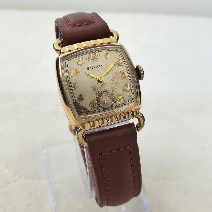 Bulova 10K RGP Bezel Swiss Mechanical Handwind 25MM Men's Watch — Pre-Owned, photo 1