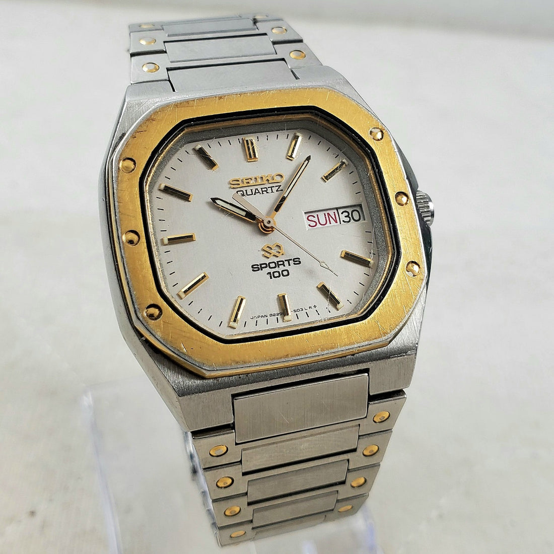 Seiko Santos SQ 8229-5019 Sports 100 Day/date 37MM Men's Watch — Pre-Owned