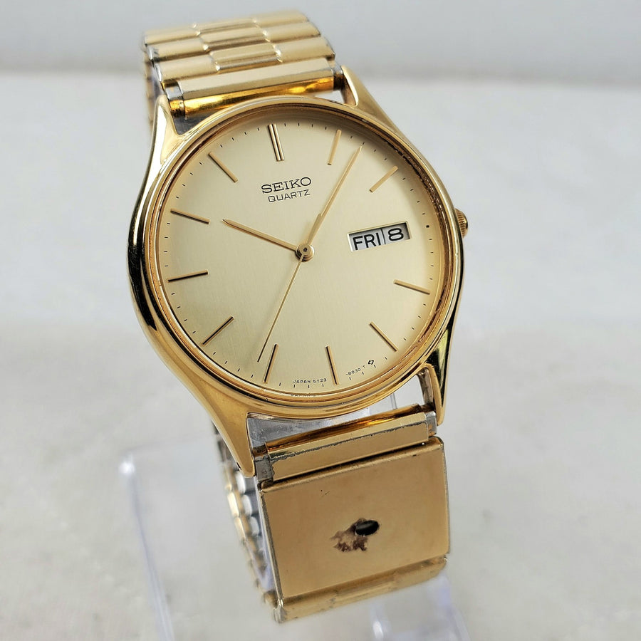 Seiko 5Y23-8039 Day/date Gold Tone Classic 33MM Men's Watch — Pre-Owned, photo 1