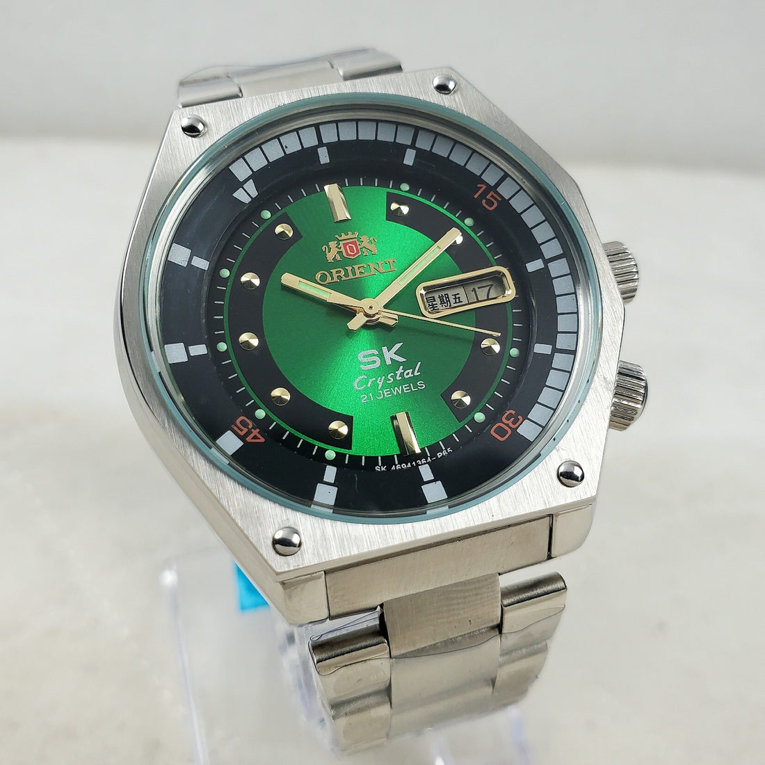 Orient SK Crystal 21 Jewels Japan Automatic Green Men's Watch Refurbished — Pre-Owned