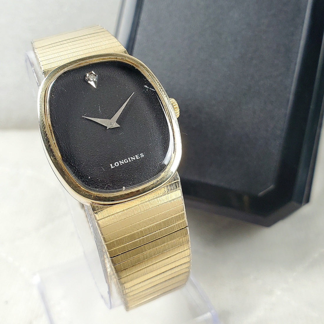 Longines Ellipse Swiss Black/gold Diamond Classic 27MM Watch — Pre-Owned