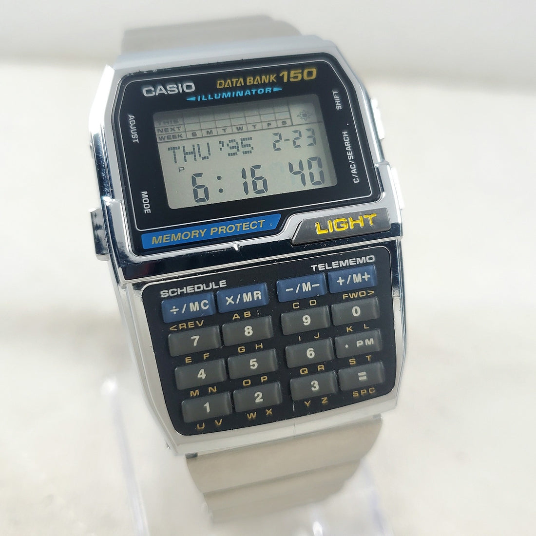 Casio Databank 150 DBC-1500 Calculator Telememo Retro Men's Watch — Pre-Owned, photo 1